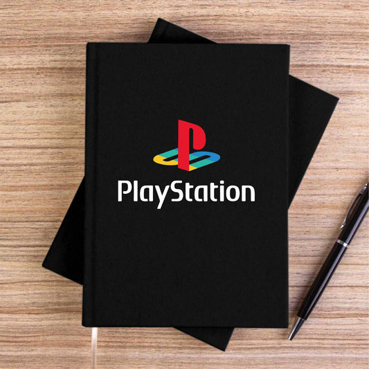 Playstation Logo White Siyah Çizgisiz Kanvas Defter