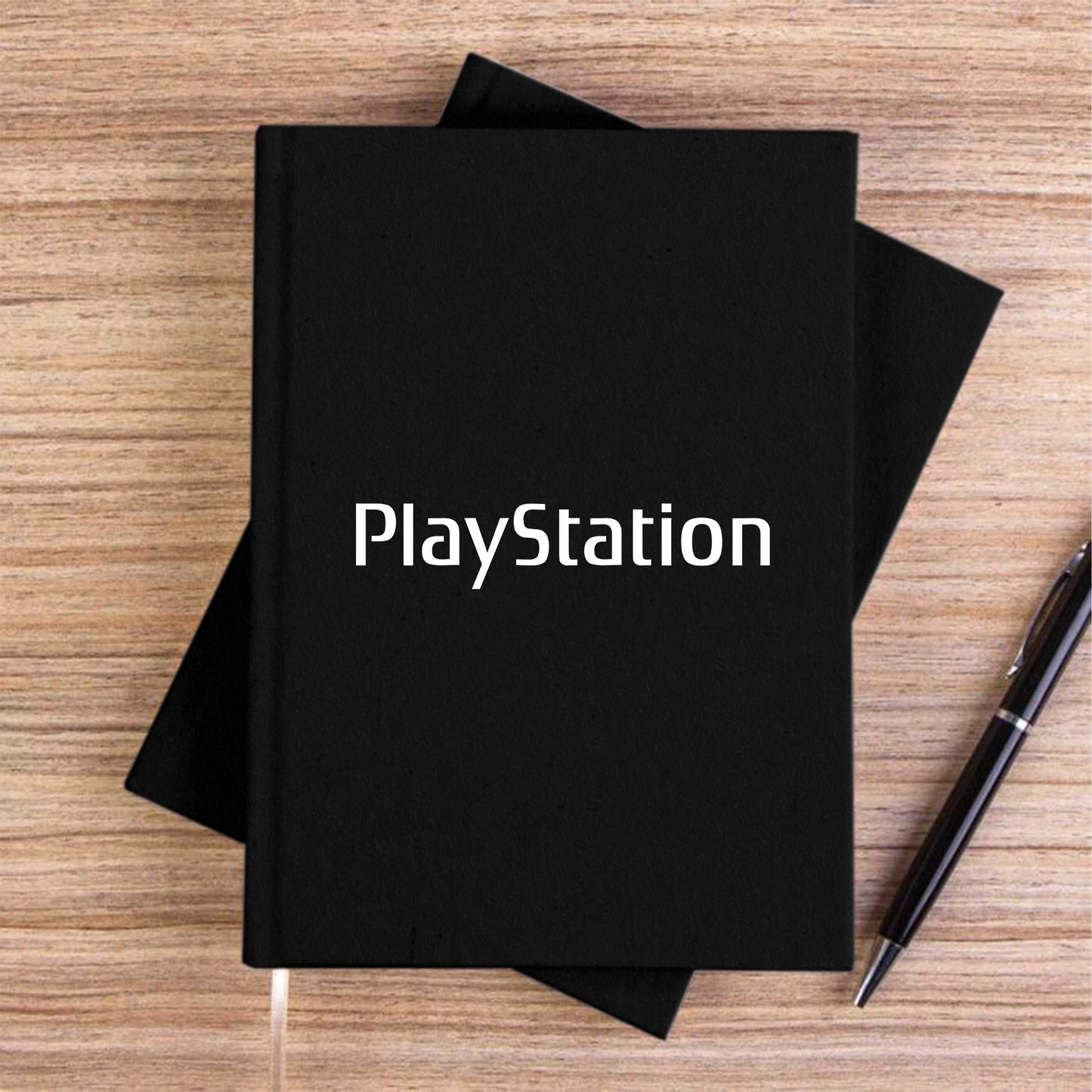 Playstation Text Siyah Çizgisiz Kanvas Defter