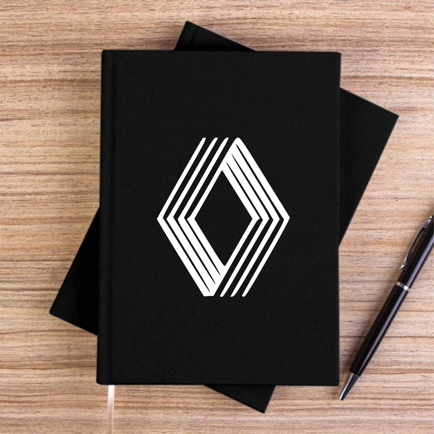 Renault Logo Siyah Çizgisiz Kanvas Defter