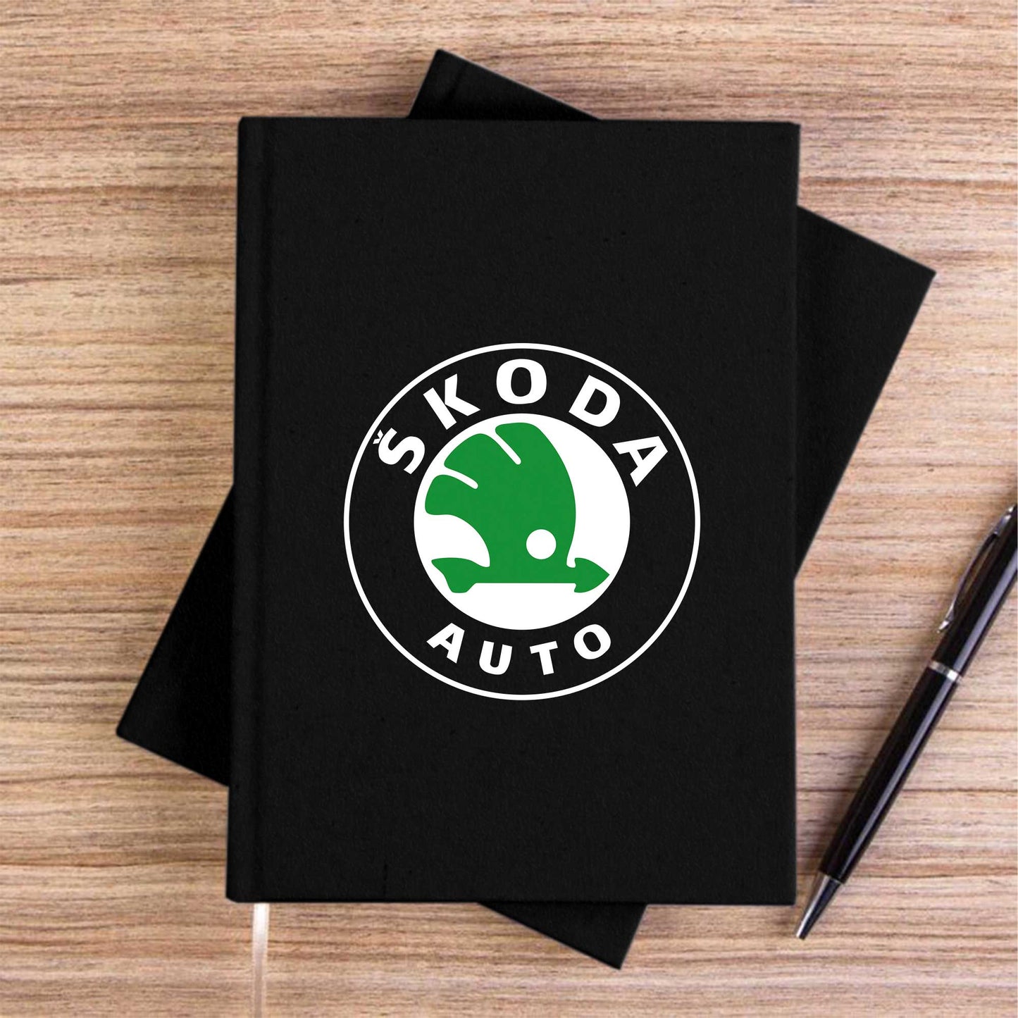 Skoda Auto Siyah Çizgisiz Kanvas Defter