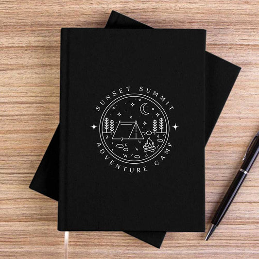 Adventure Camp Siyah Çizgisiz Kanvas Defter
