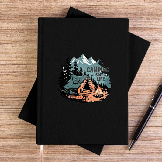 Camp Is My Life Siyah Çizgisiz Kanvas Defter