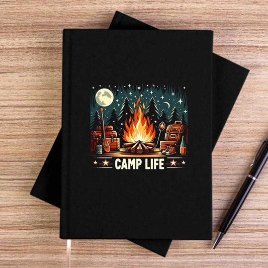 Camp Life Siyah Çizgisiz Kanvas Defter