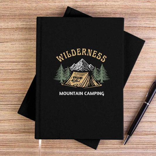 Mountain Camping Siyah Çizgisiz Kanvas Defter