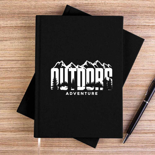 Outdors Adventure Siyah Çizgisiz Kanvas Defter