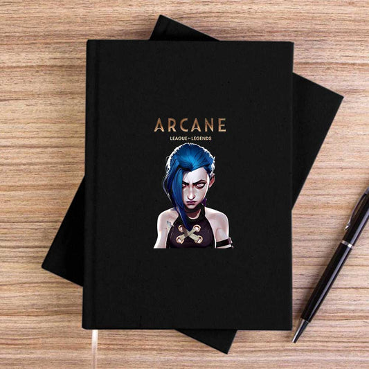 Arcane Lol Siyah Çizgisiz Kanvas Defter