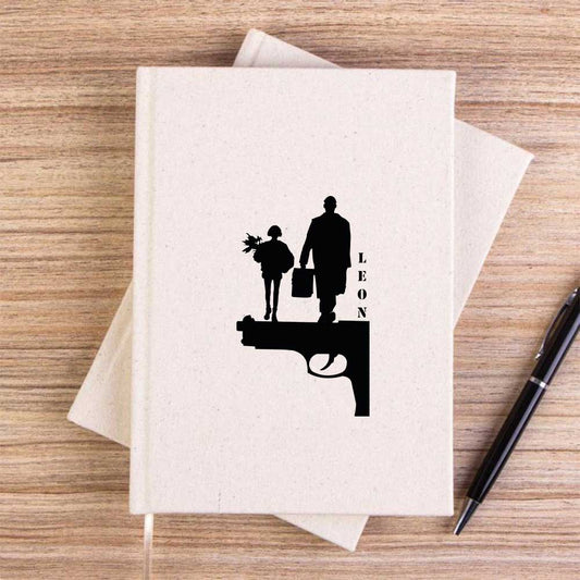 Leon Gun Silüet Krem Çizgisiz Kanvas Defter
