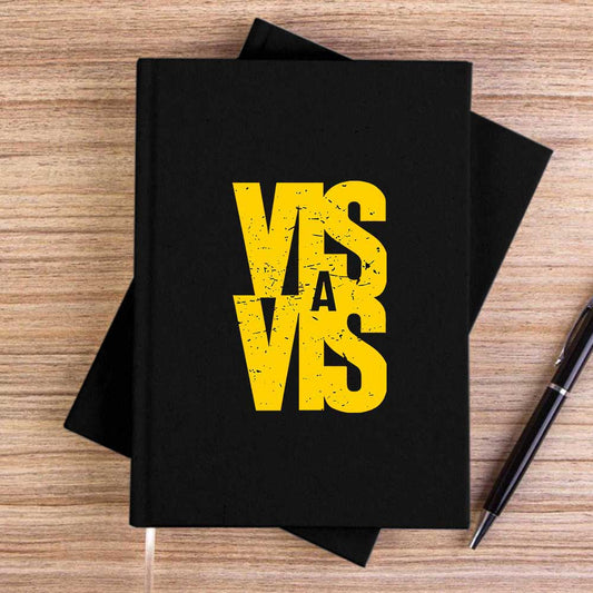 Vis A Vis Logo Siyah Çizgisiz Kanvas Defter