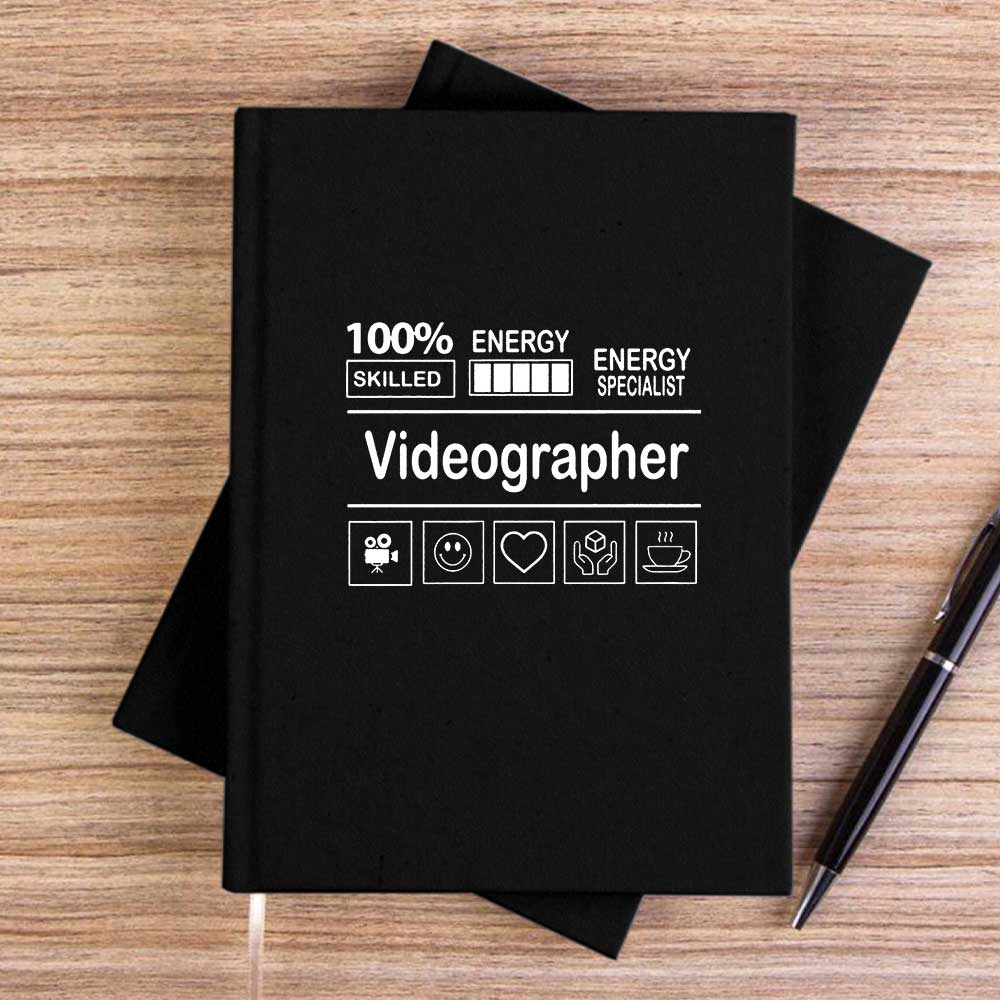 Videographer Siyah Çizgisiz Kanvas Defter