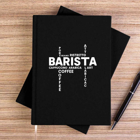 Barista Modern Tasarım Siyah Çizgisiz Kanvas Defter