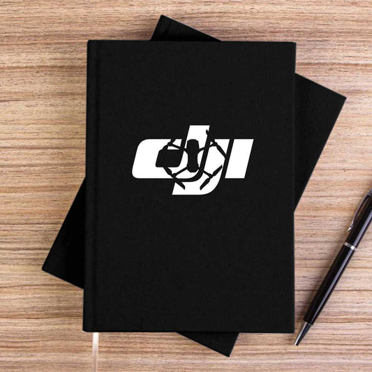 Dji Logo Silüet Siyah Çizgisiz Kanvas Defter