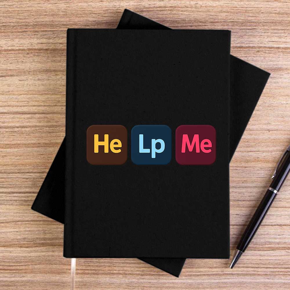 Designer Help Me Siyah Çizgisiz Kanvas Defter