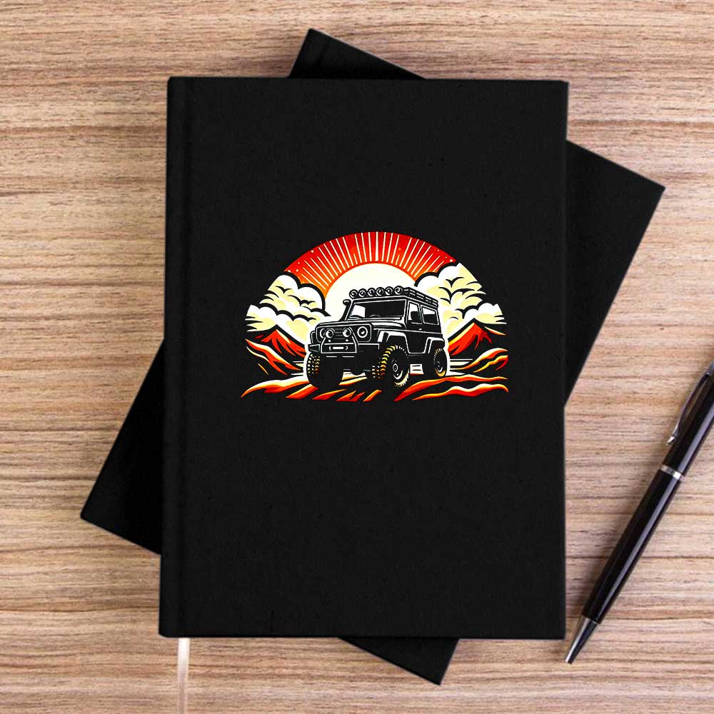 Off Roading Go Anywhere Siyah Çizgisiz Kanvas Defter