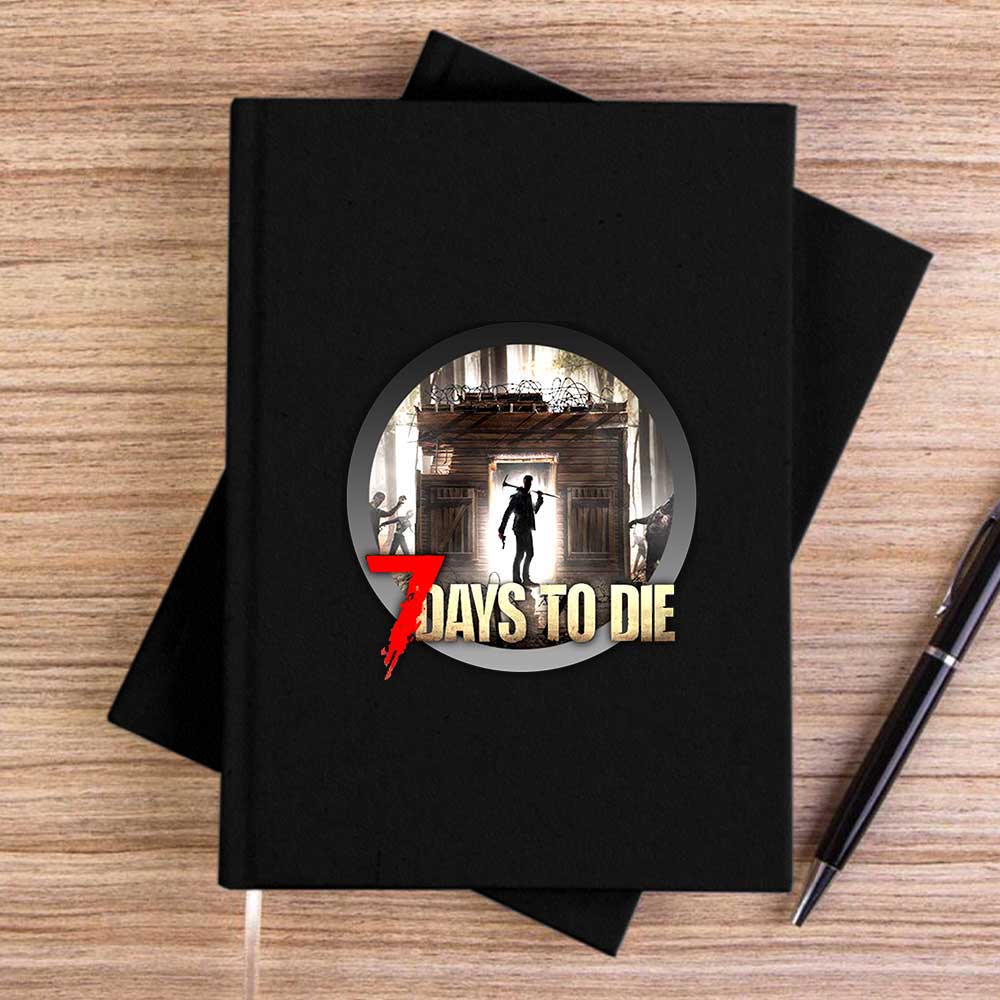 7 Days To Die Icon Siyah Çizgisiz Kanvas Defter