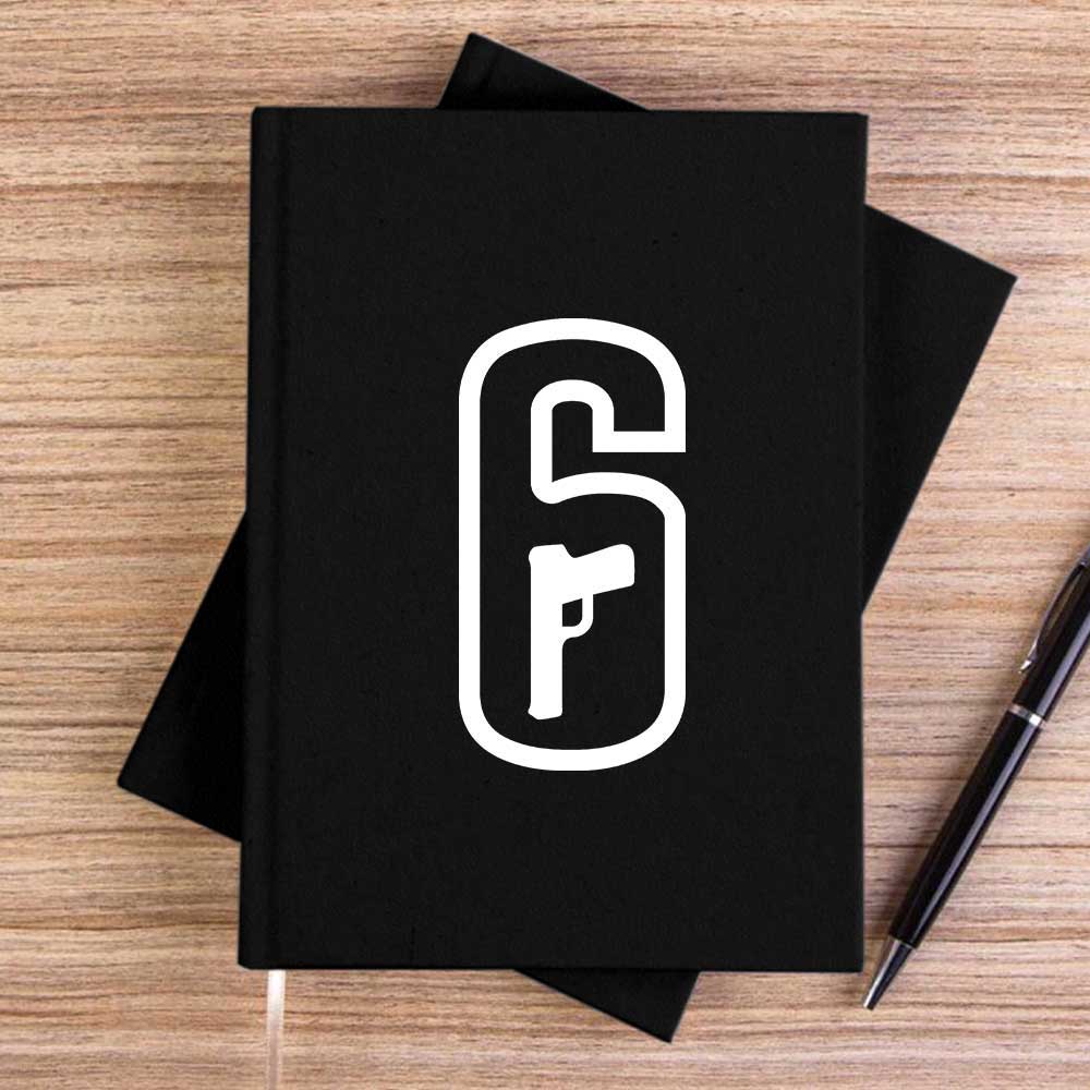 Rainbow Six Amblem White Siyah Çizgisiz Kanvas Defter