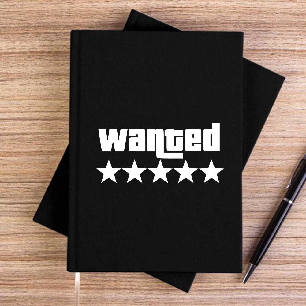 Wanted White Siyah Çizgisiz Kanvas Defter