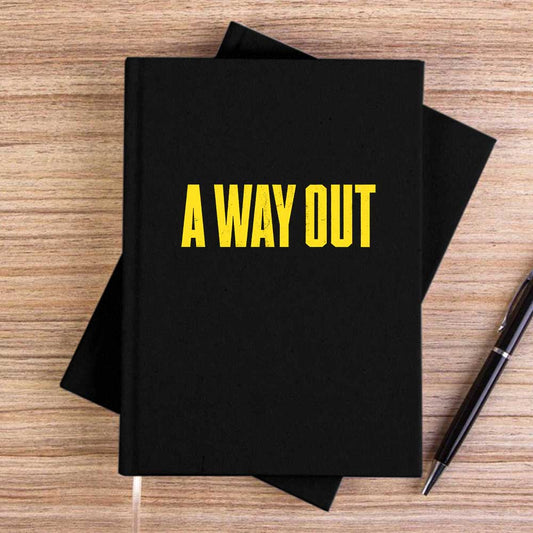 A Way Out Text Siyah Çizgisiz Kanvas Defter