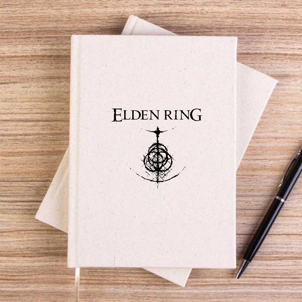 Elden Ring Logo Krem Çizgisiz Kanvas Defter