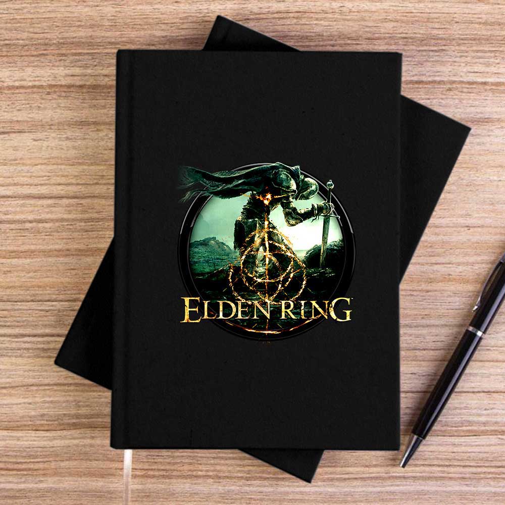Elden Ring Text Icon Siyah Çizgisiz Kanvas Defter