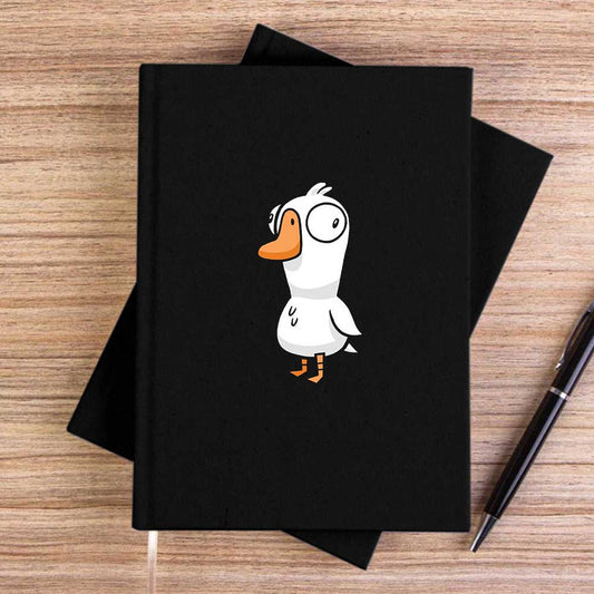 Goose Goose Duck Siyah Çizgisiz Kanvas Defter