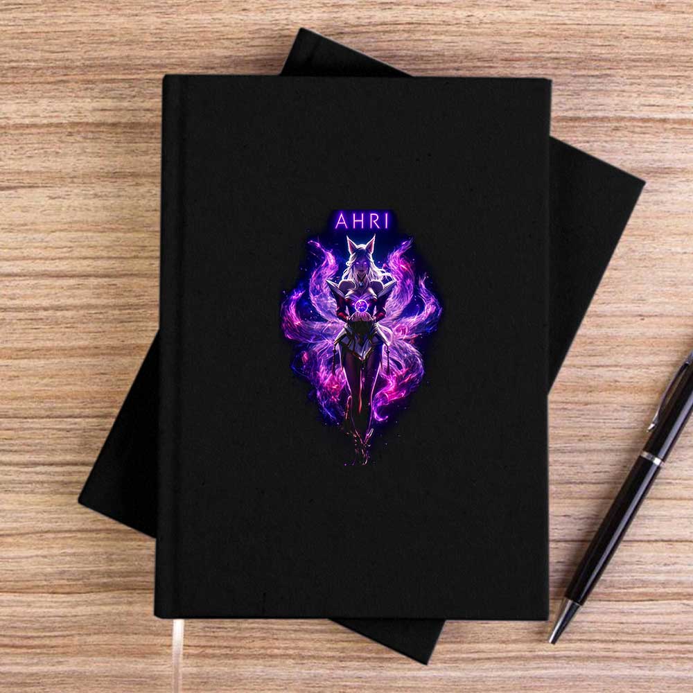 League Of Legends Ahrı Siyah Çizgisiz Kanvas Defter