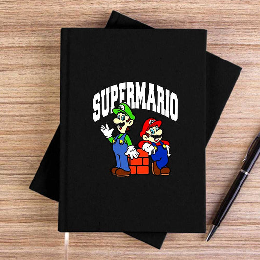 Süper Mario Siyah Çizgisiz Kanvas Defter