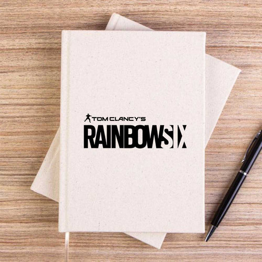 Rainbow Six Logo Krem Çizgisiz Kanvas Defter