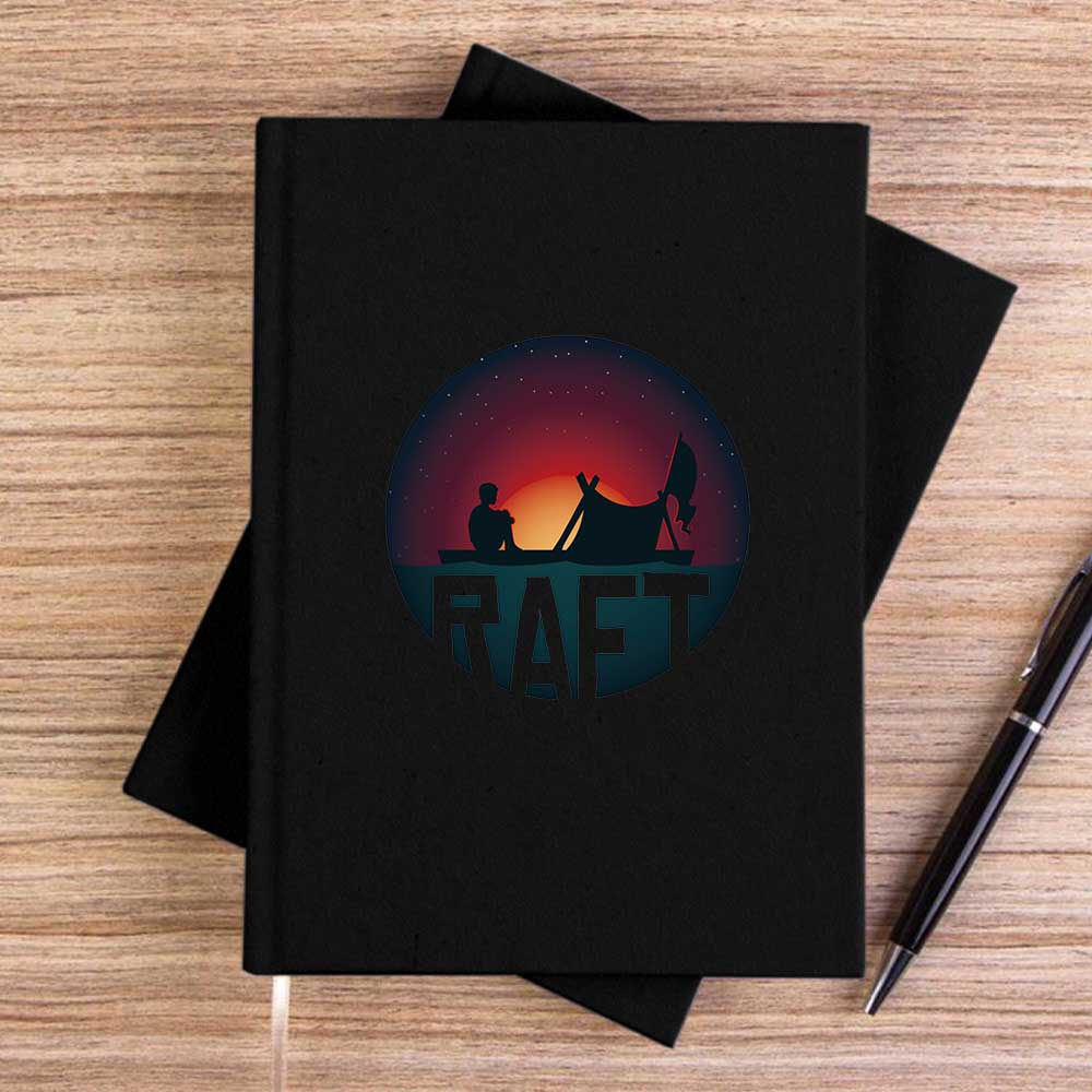 Raft Icon Siyah Çizgisiz Kanvas Defter