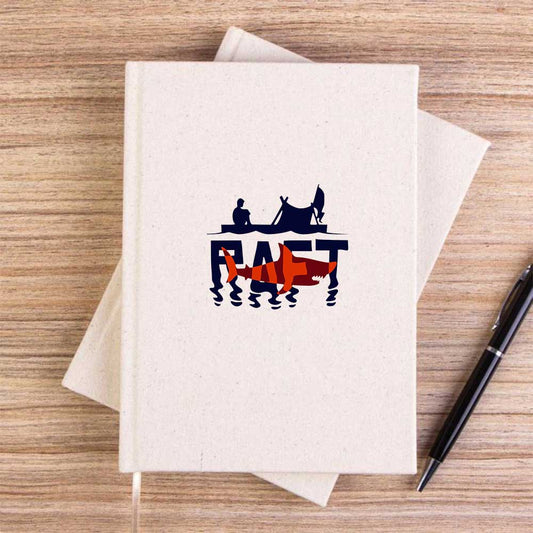 Raft Logo Shark Krem Çizgisiz Kanvas Defter