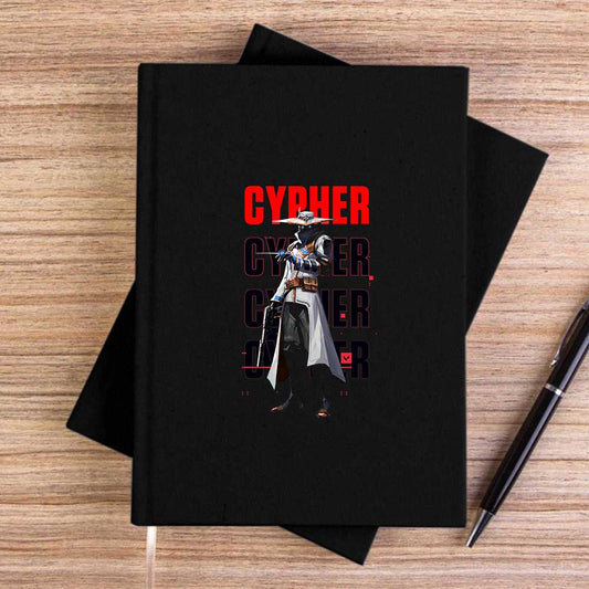 Valorant Cypher Siyah Çizgisiz Kanvas Defter
