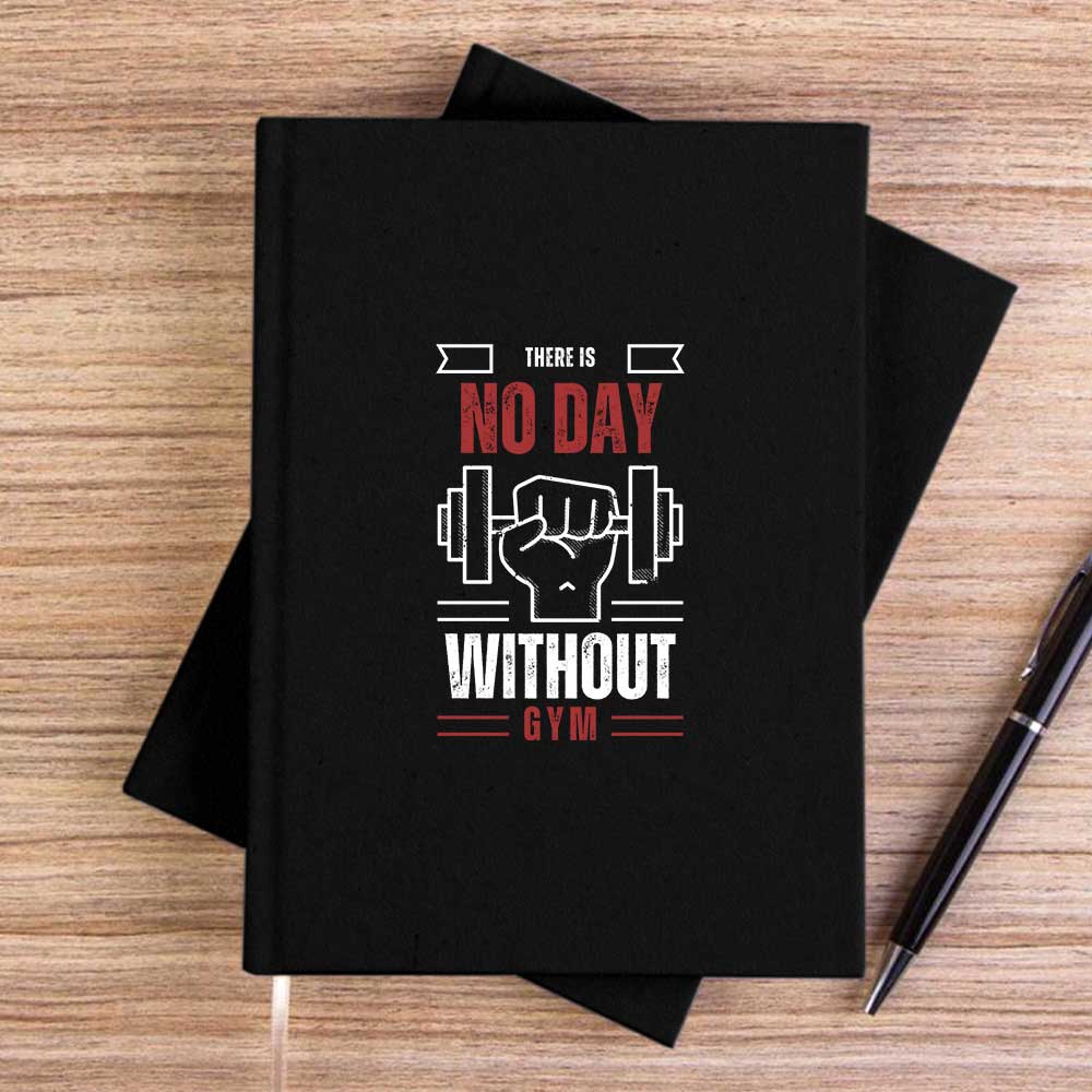 Without Gym Siyah Çizgisiz Kanvas Defter