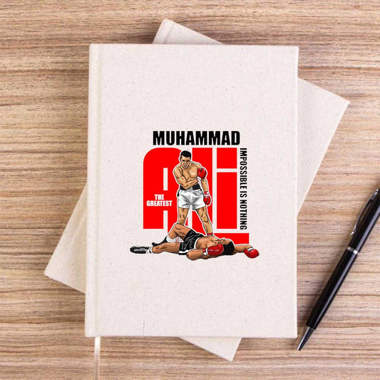 Muhammad Ali The Greatest Krem Çizgisiz Kanvas Defter
