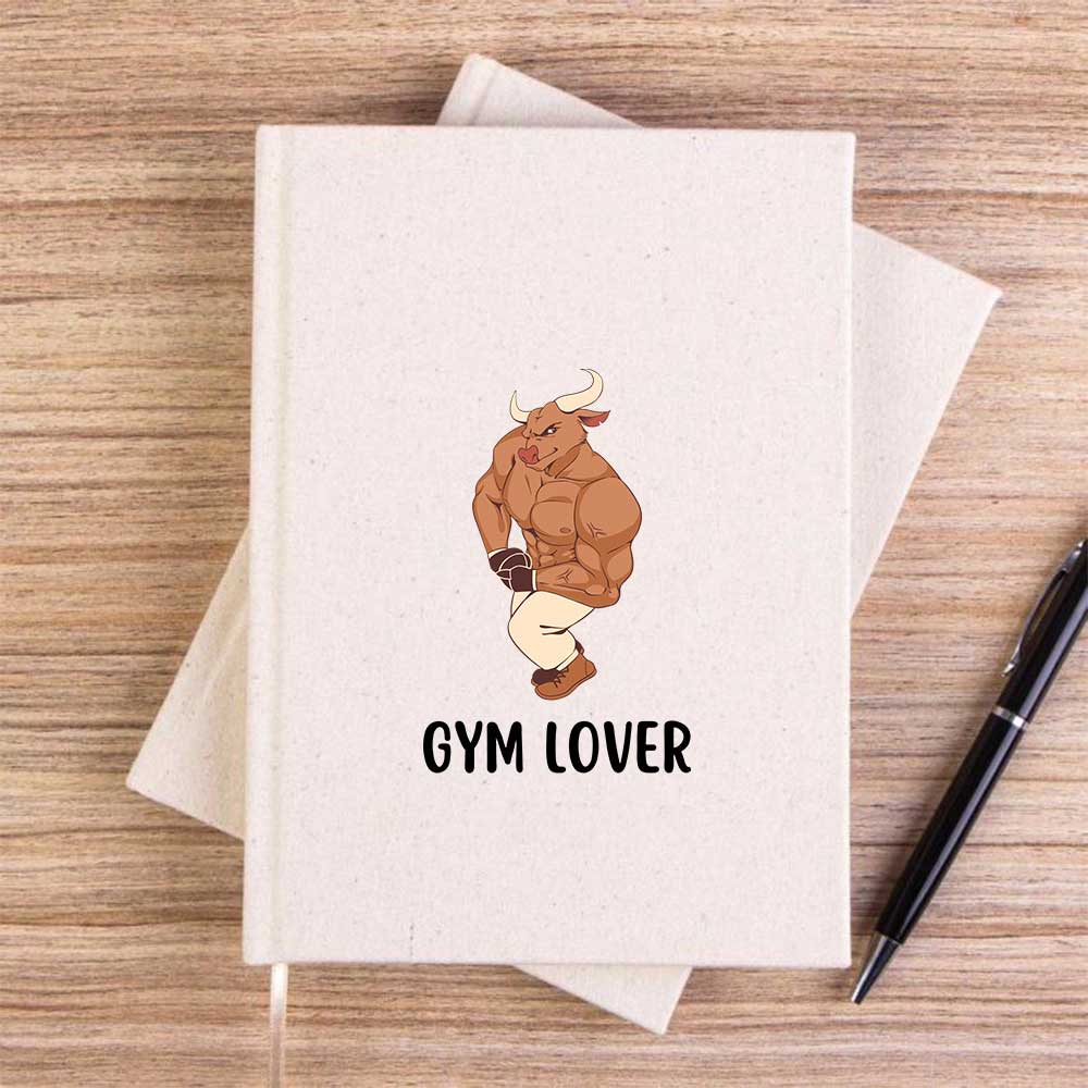 Gym Love Boğa Krem Çizgisiz Kanvas Defter