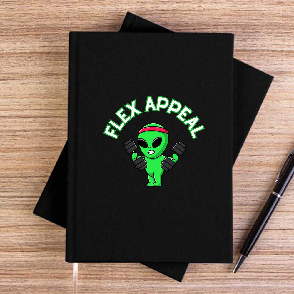 Alien Lifting Siyah Çizgisiz Kanvas Defter