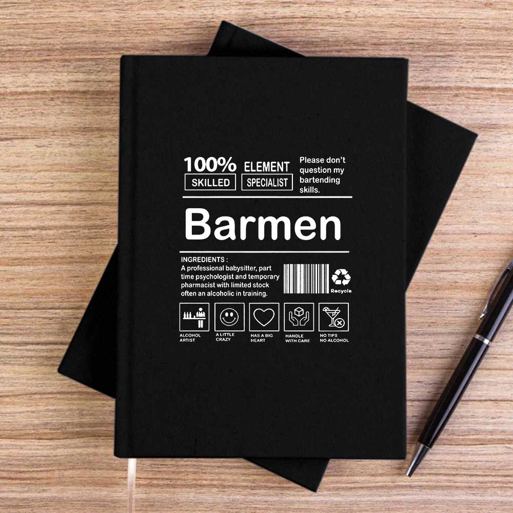 Barmen Siyah Çizgisiz Kanvas Defter
