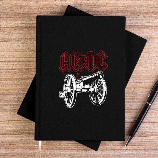 Ac Dc About Rock Cannon Siyah Çizgisiz Kanvas Defter