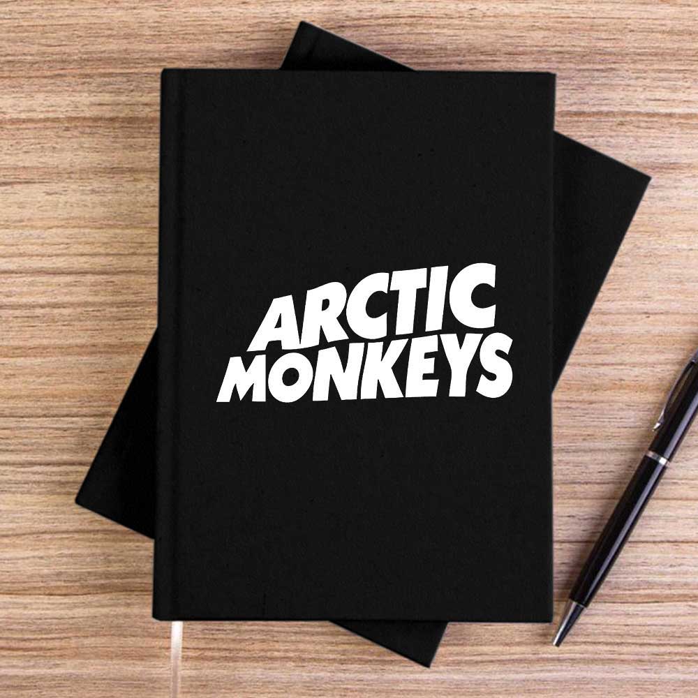 Artic Monkeys White Logo Siyah Çizgisiz Kanvas Defter
