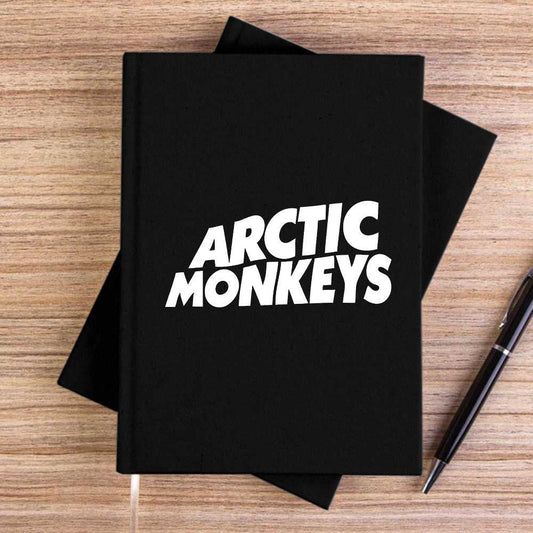 Artic Monkeys White Logo Siyah Çizgisiz Kanvas Defter