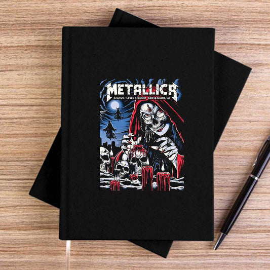 Metallica 2025 Tour Siyah Çizgisiz Kanvas Defter