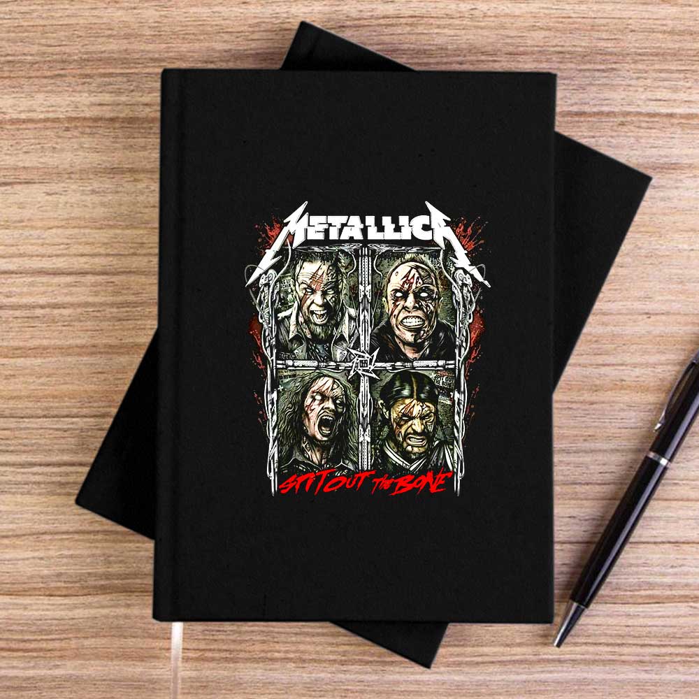 Metallica Spitout The Bone Siyah Çizgisiz Kanvas Defter