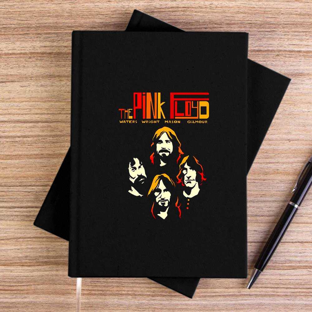 Pink Floyd Grup Silüet Siyah Çizgisiz Kanvas Defter