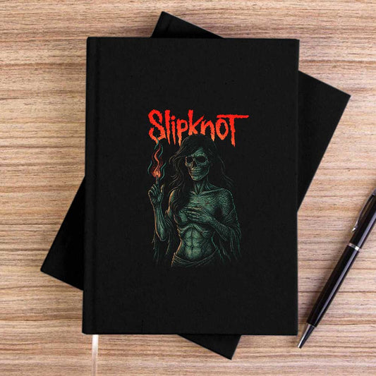 Slipknot Female Skeleton Hot Siyah Çizgisiz Kanvas Defter