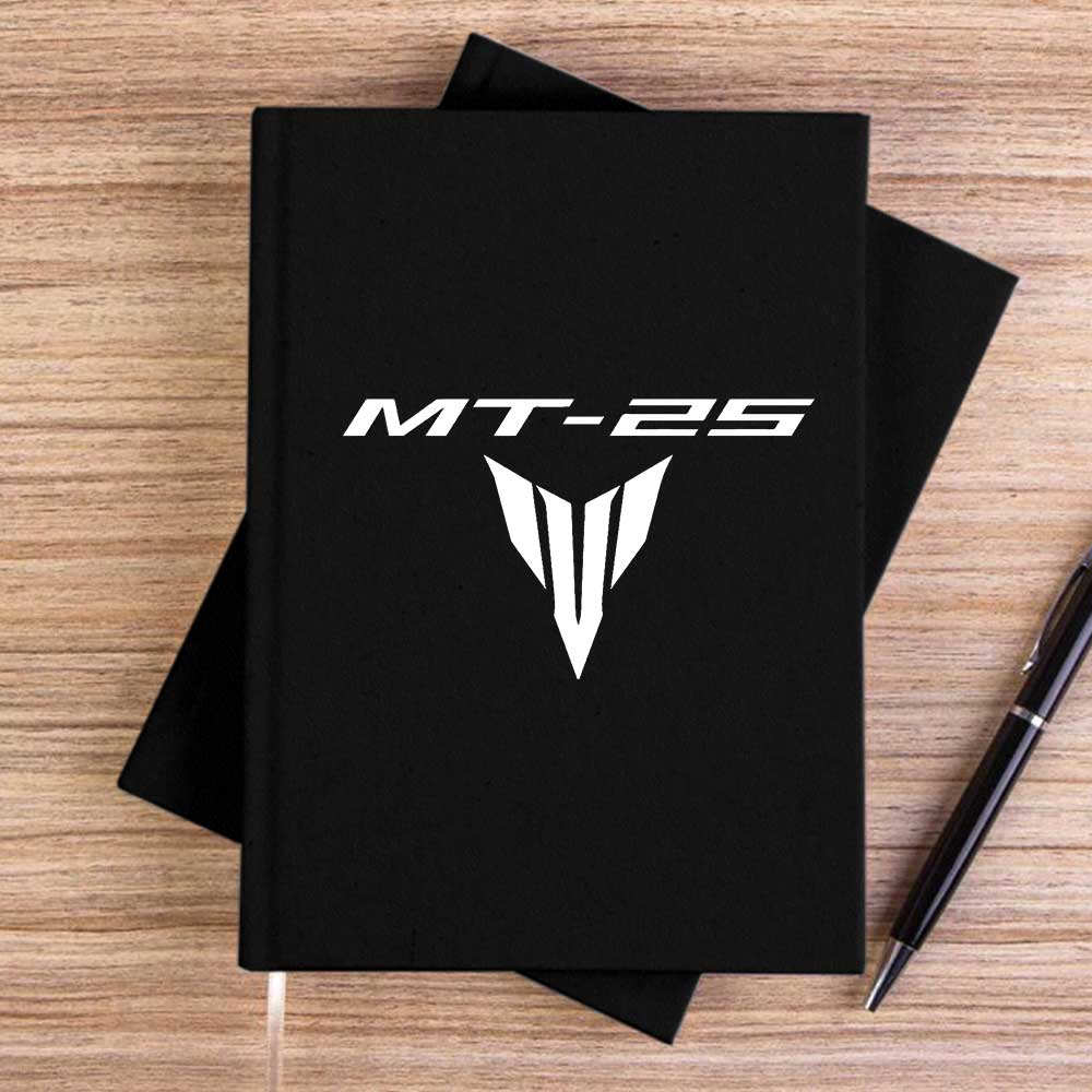Yamaha MT25 White Logo Siyah Çizgisiz Kanvas Defter