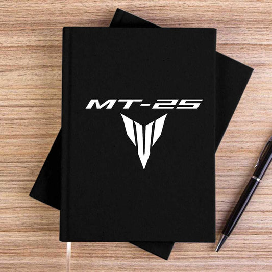 Yamaha MT25 White Logo Siyah Çizgisiz Kanvas Defter