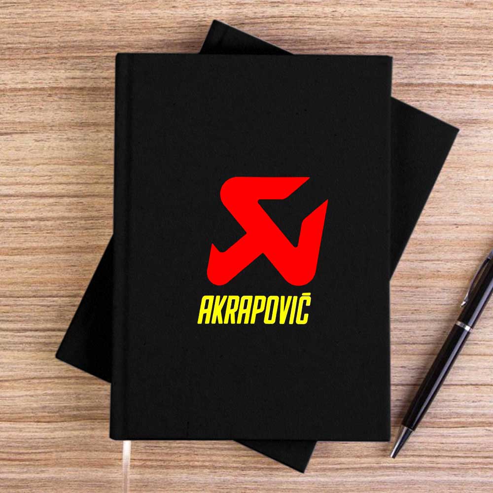 Akrapovic Logo Siyah Çizgisiz Kanvas Defter