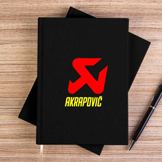 Akrapovic Logo Siyah Çizgisiz Kanvas Defter