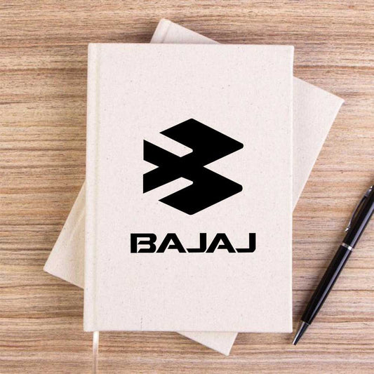 Bajaj Black Logo Krem Çizgisiz Kanvas Defter