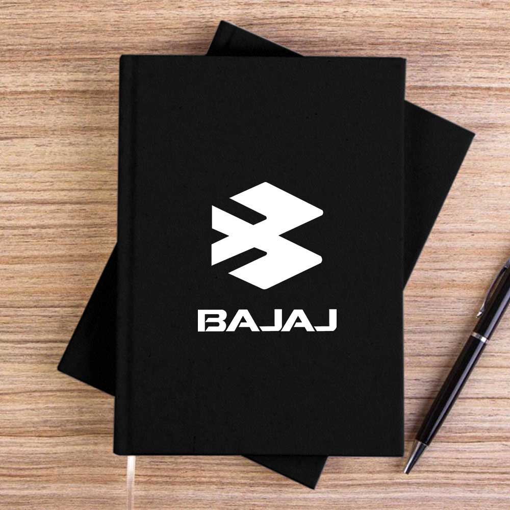 Bajaj White Logo Siyah Çizgisiz Kanvas Defter