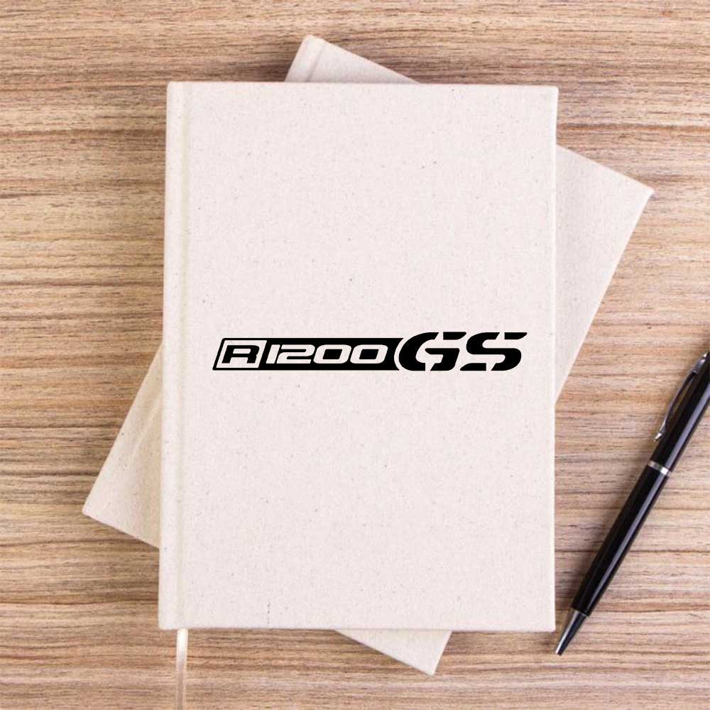 R1200GS Text Logo Krem Çizgisiz Kanvas Defter