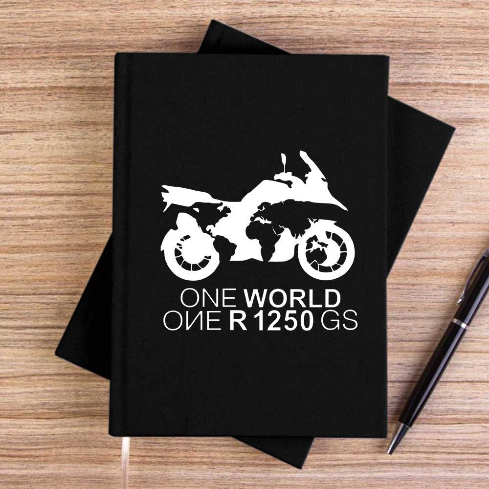 ONE World 1250GS White Siyah Çizgisiz Kanvas Defter
